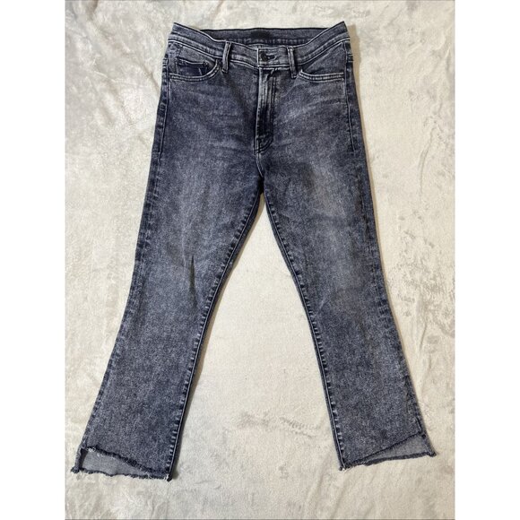 Mother The Insider Crop Step Fray Jeans Women’s Size 31 Gray Distressed Hem - Picture 2 of 11